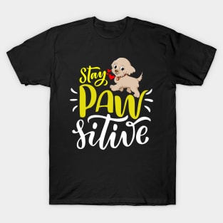 Stay Paw-sitive, Stay Positive Funny Dog T-Shirt